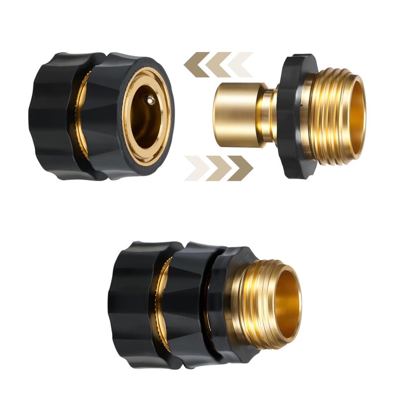Twinkle Star 3/4 Inch Garden Hose Fitting Quick Connector Male and Female Set, 4 Set, Garden Hose Adapter, Quick Connect Hose Fittings, Garden Hose Connector, Hose Attachment - Image 3